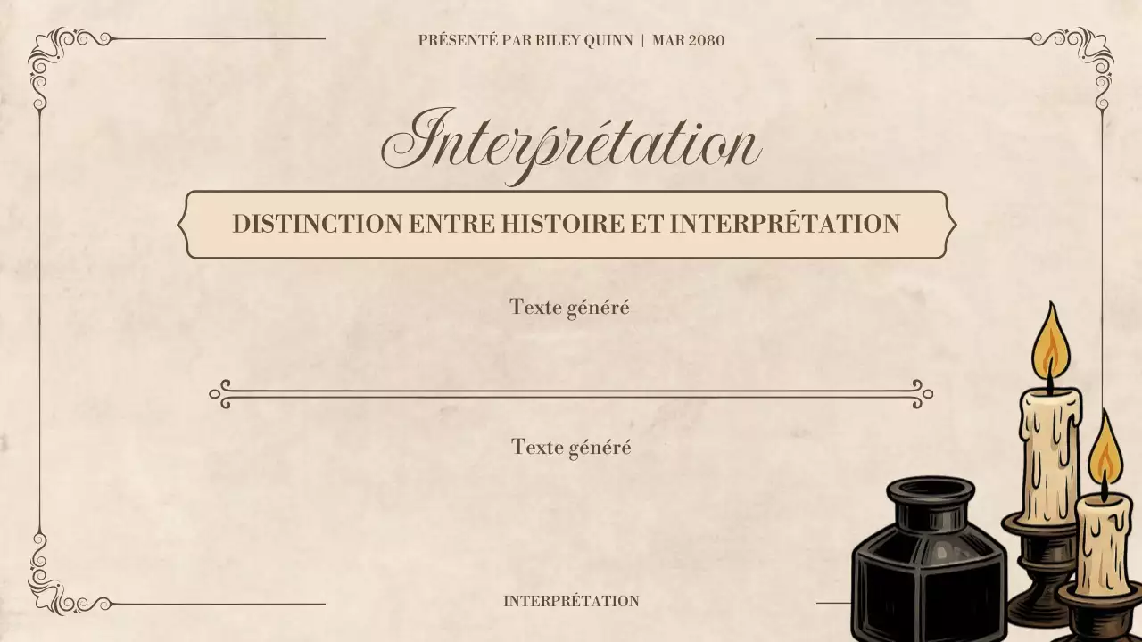 Présentation d'étude de la littérature historique classique