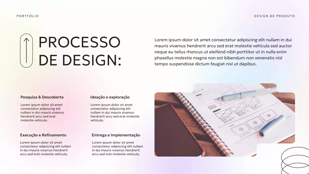 Apresentação do Portfólio UX Moderno em Pastel