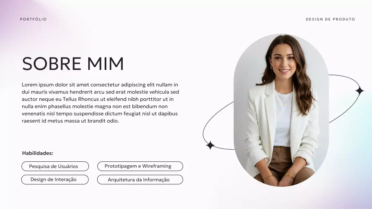 Apresentação do Portfólio UX Moderno em Pastel