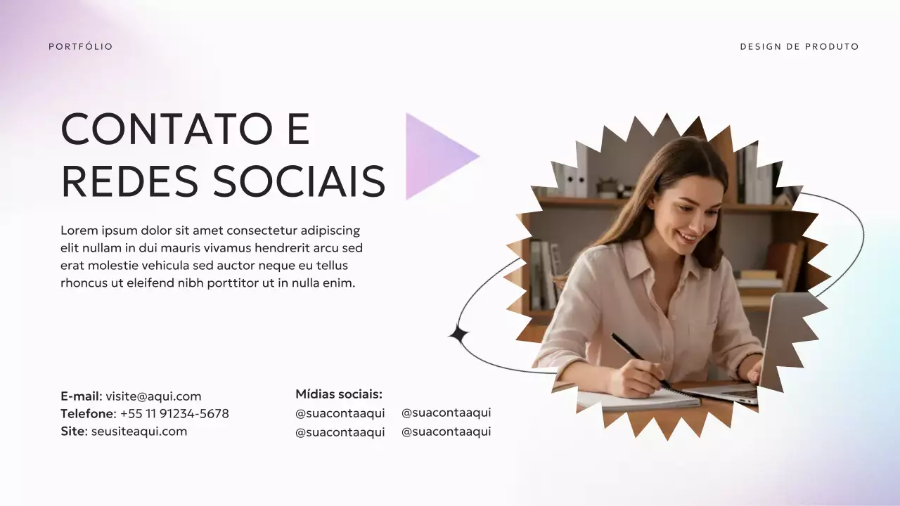 Apresentação do Portfólio UX Moderno em Pastel