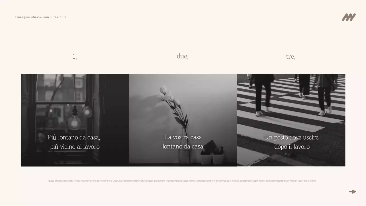 Descrizione del marchio minimale beige