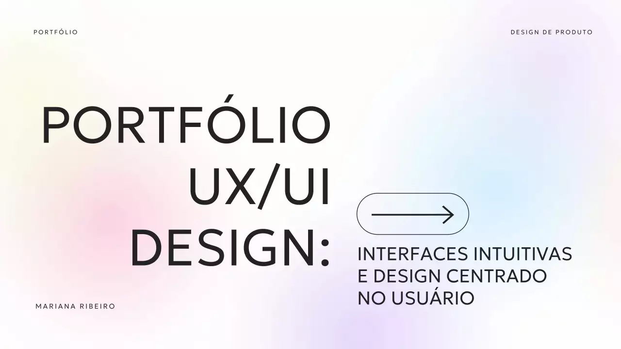 Apresentação do Portfólio UX Moderno em Pastel