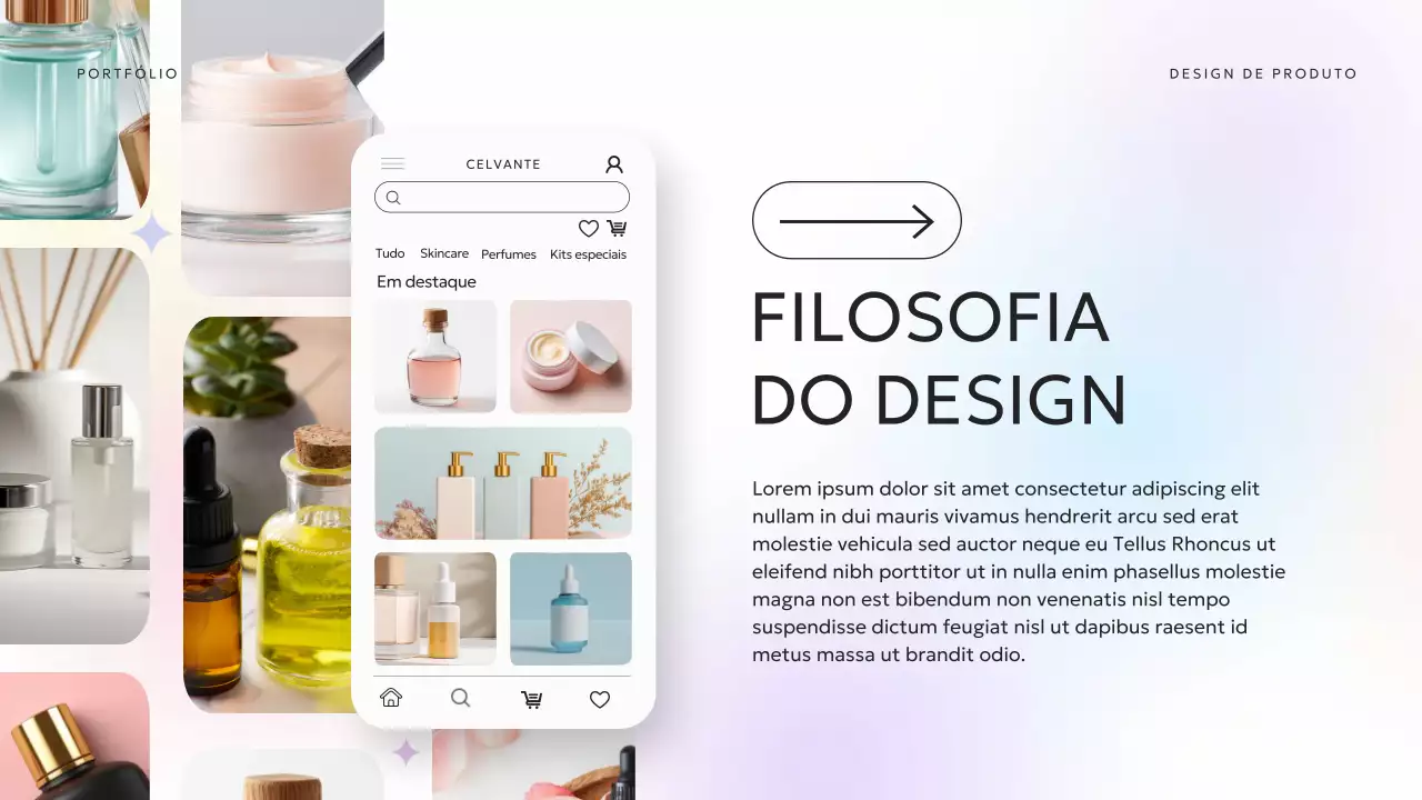 Apresentação do Portfólio UX Moderno em Pastel