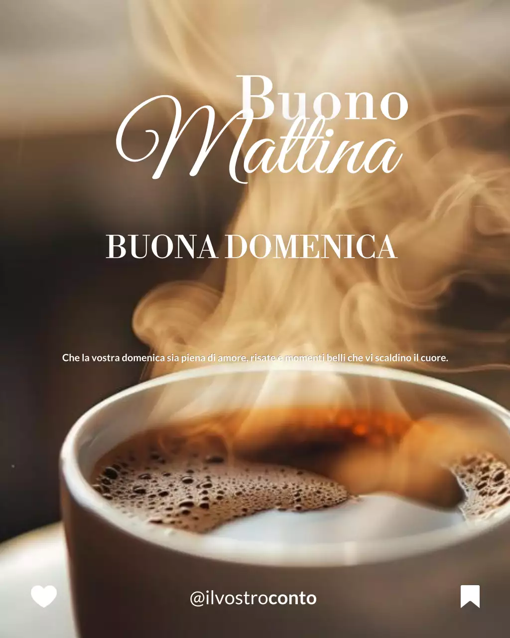 Post di Instagram per auguri di buona domenica mattina
