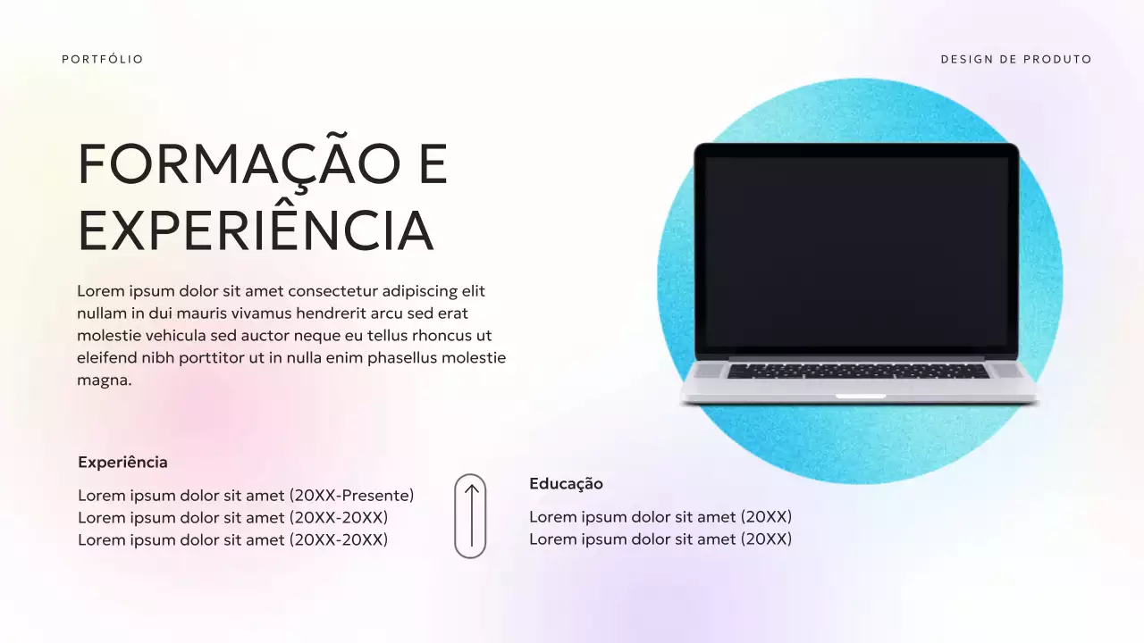 Apresentação do Portfólio UX Moderno em Pastel