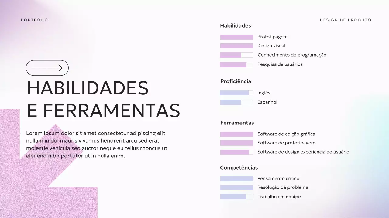 Apresentação do Portfólio UX Moderno em Pastel