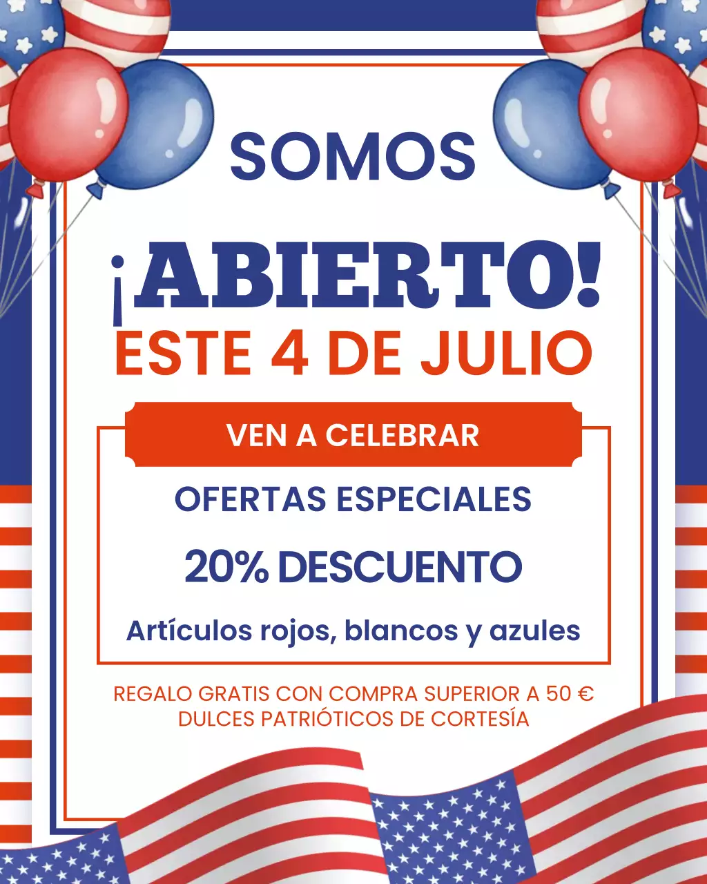 Aviso de apertura de la tienda navideña del 4 de julio: publicación de Instagram