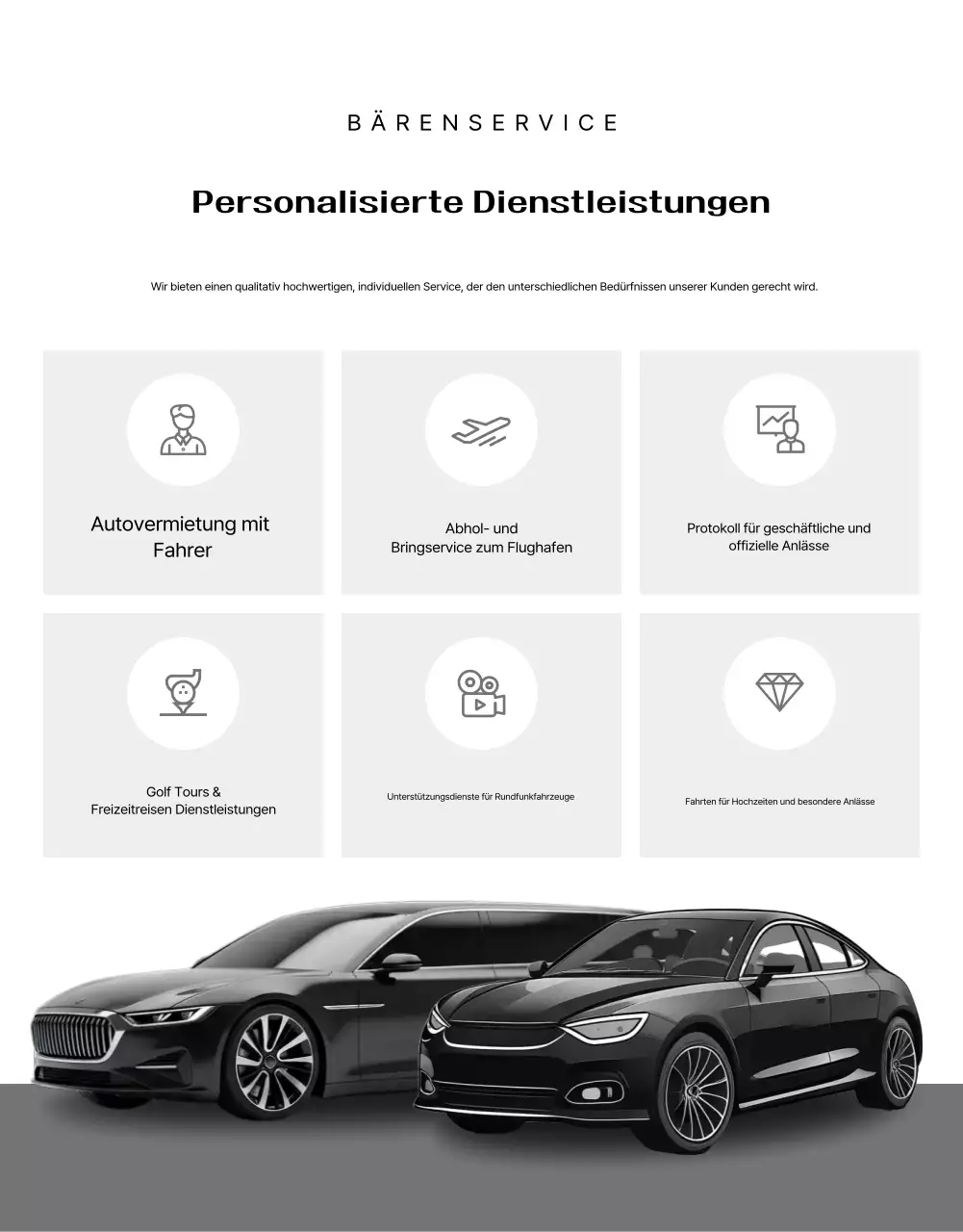 Anzeige für den Zeremonienservice „Black Luxury“