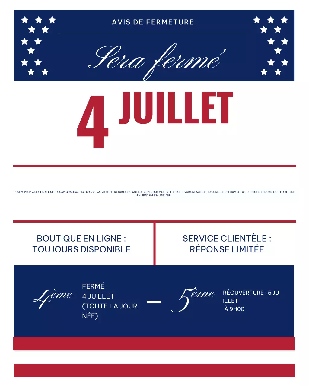 Annonce de vacances traditionnelles bleues