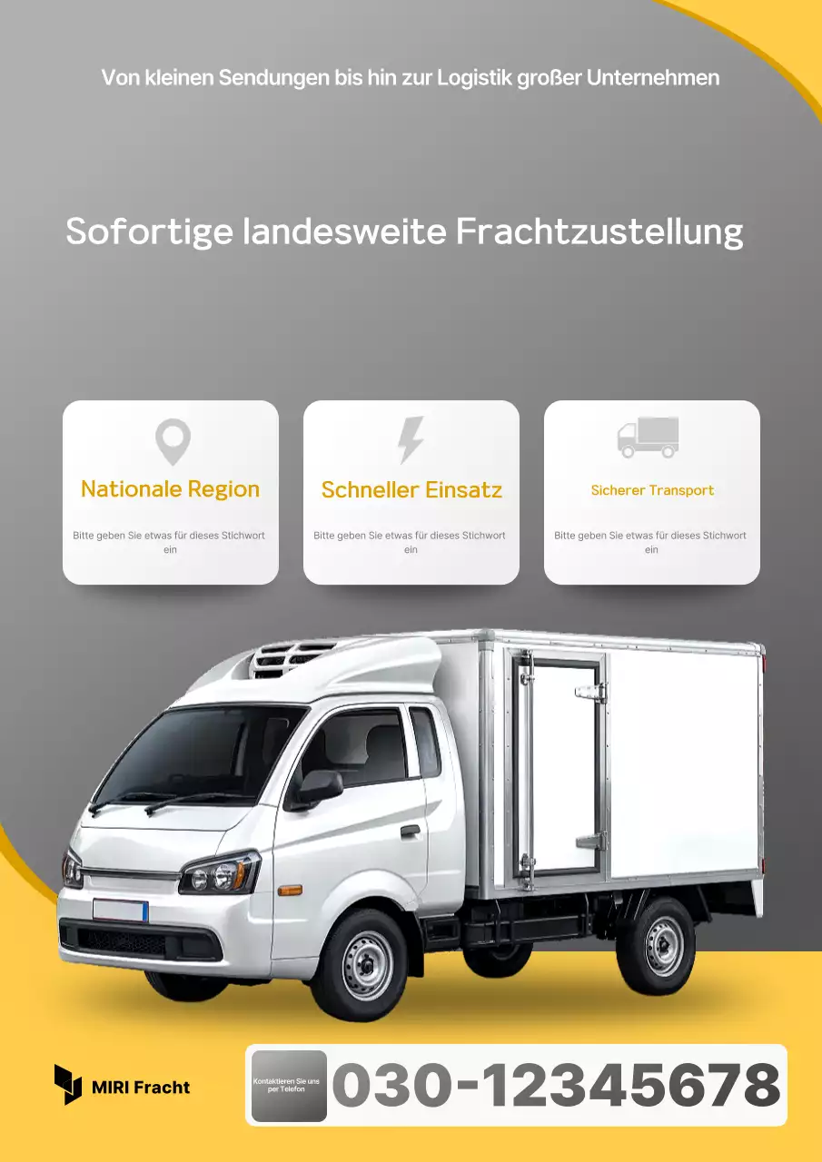 Graue moderne Logistik-Autowerbung