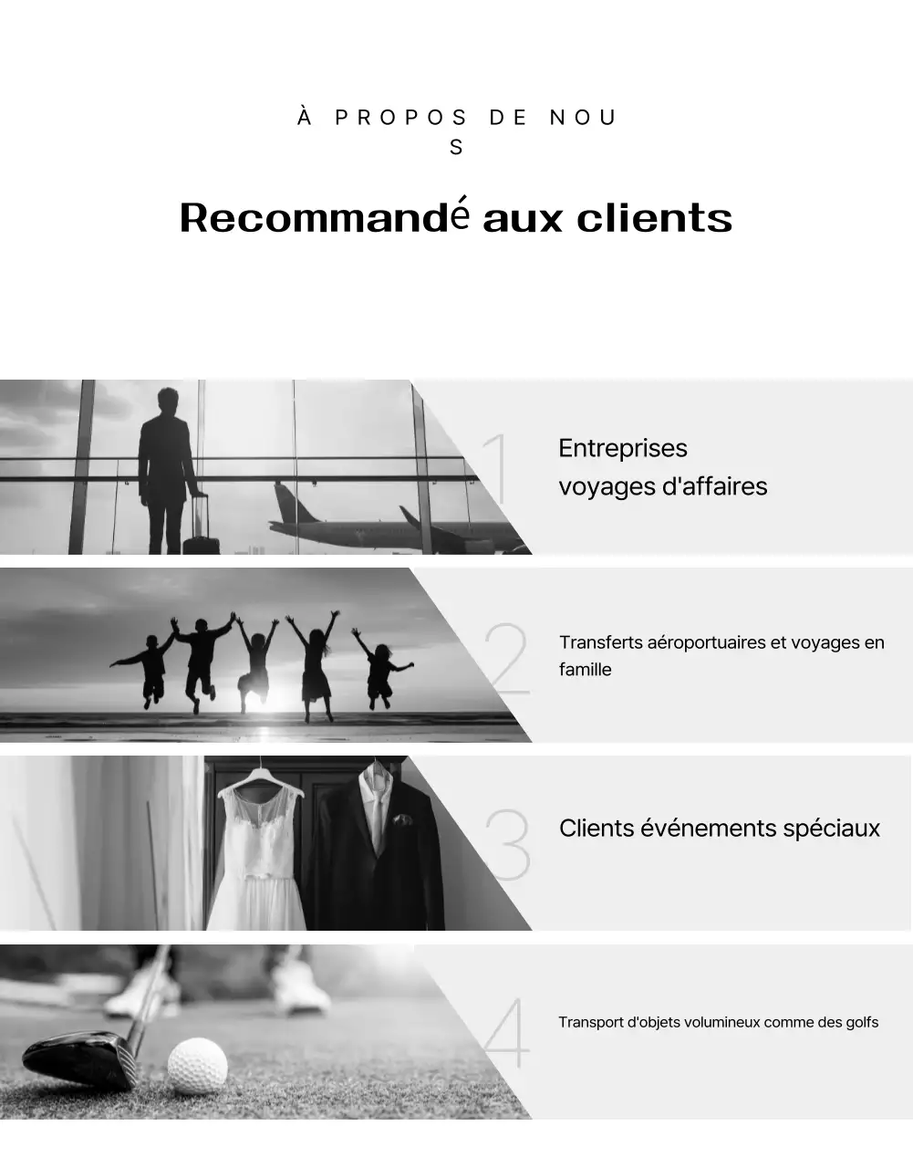 Publicité pour un service de cérémonie de luxe noir