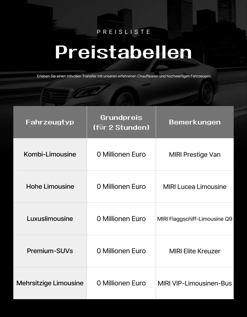 Anzeige für den Zeremonienservice „Black Luxury“