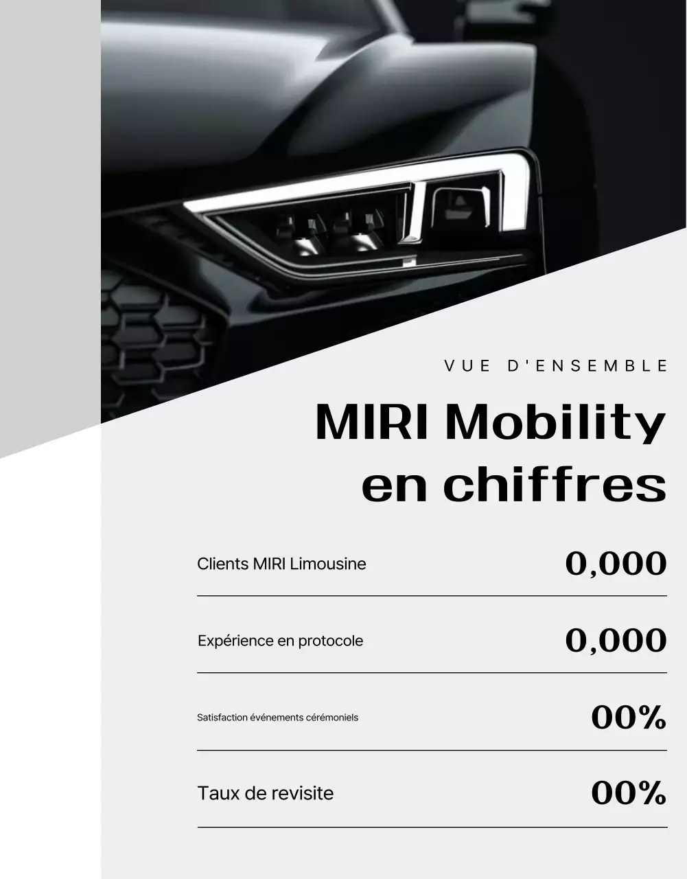 Publicité pour un service de cérémonie de luxe noir