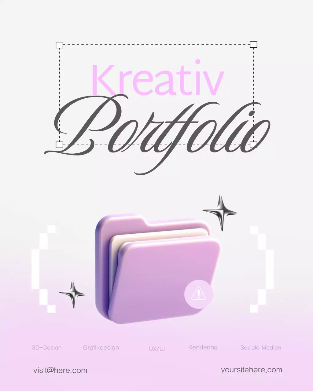 Auffälliger, trendiger Instagram-Post im Chrome-Portfolio