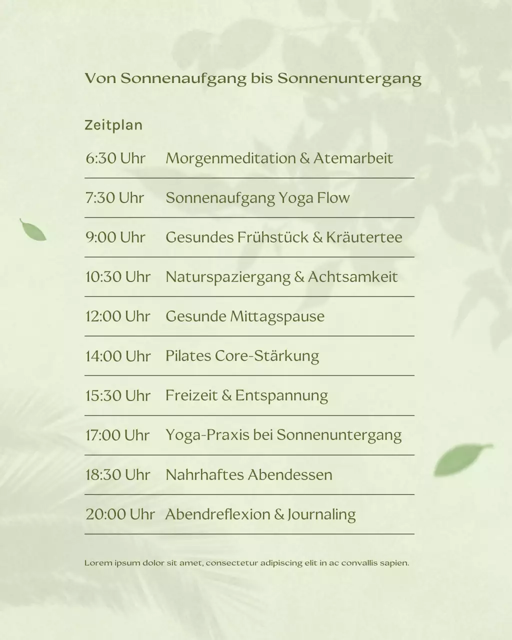 Green Minimal Wellness Planner Soziale Medien