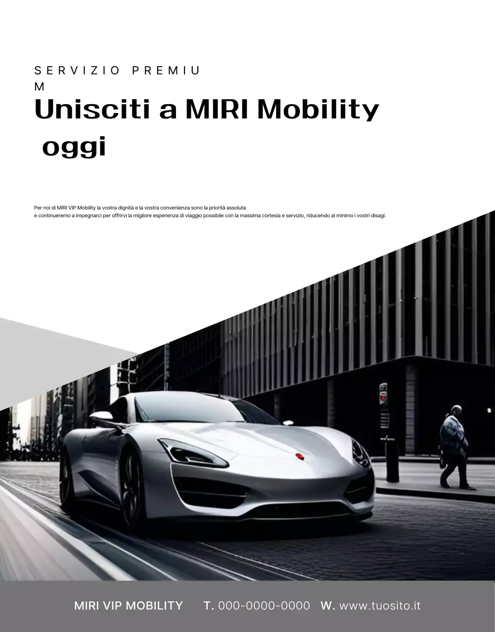 Pubblicità del servizio cerimoniale di lusso nero