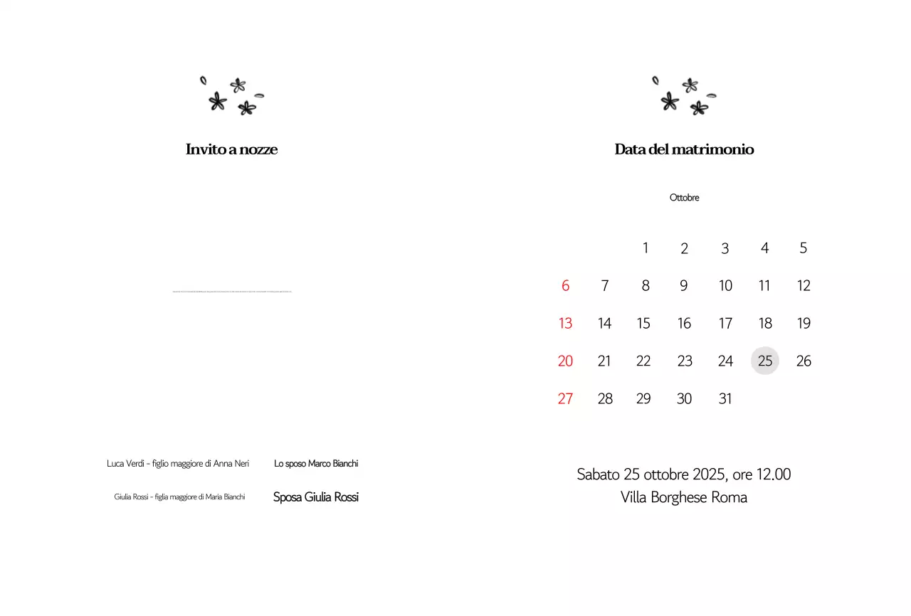 Invito di nozze classico in bianco e nero