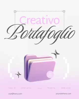 Post Instagram con portfolio cromato audace e alla moda