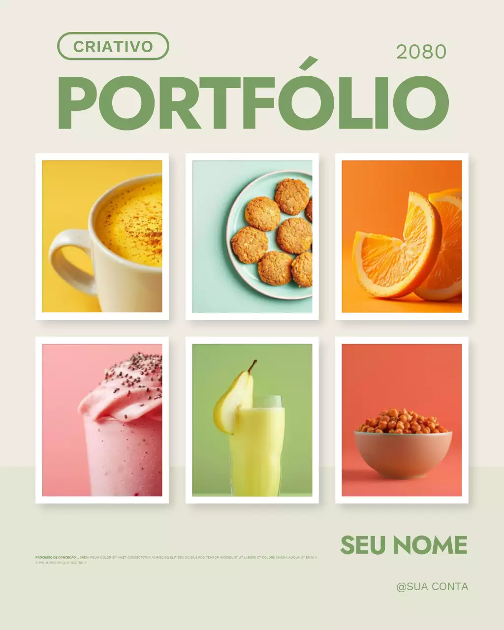 Destaques do portfólio criativo da Sage Green para design e fotografia no Instagram