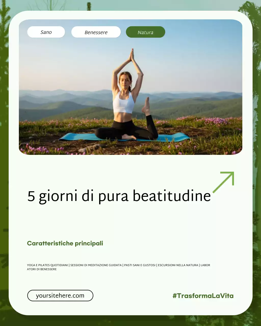 Post Instagram sulla promozione del benessere della natura verde