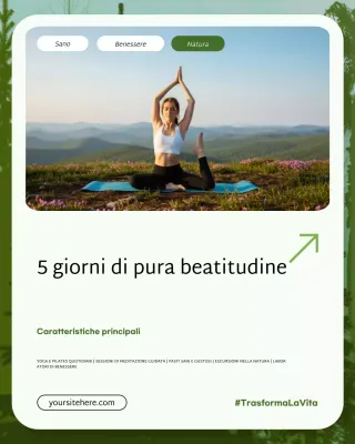 Post Instagram sulla promozione del benessere della natura verde