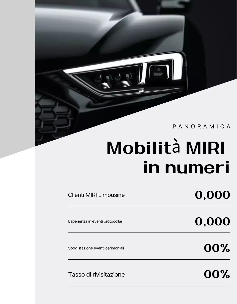 Pubblicità del servizio cerimoniale di lusso nero