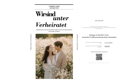 Weiße elegante Hochzeitseinladung