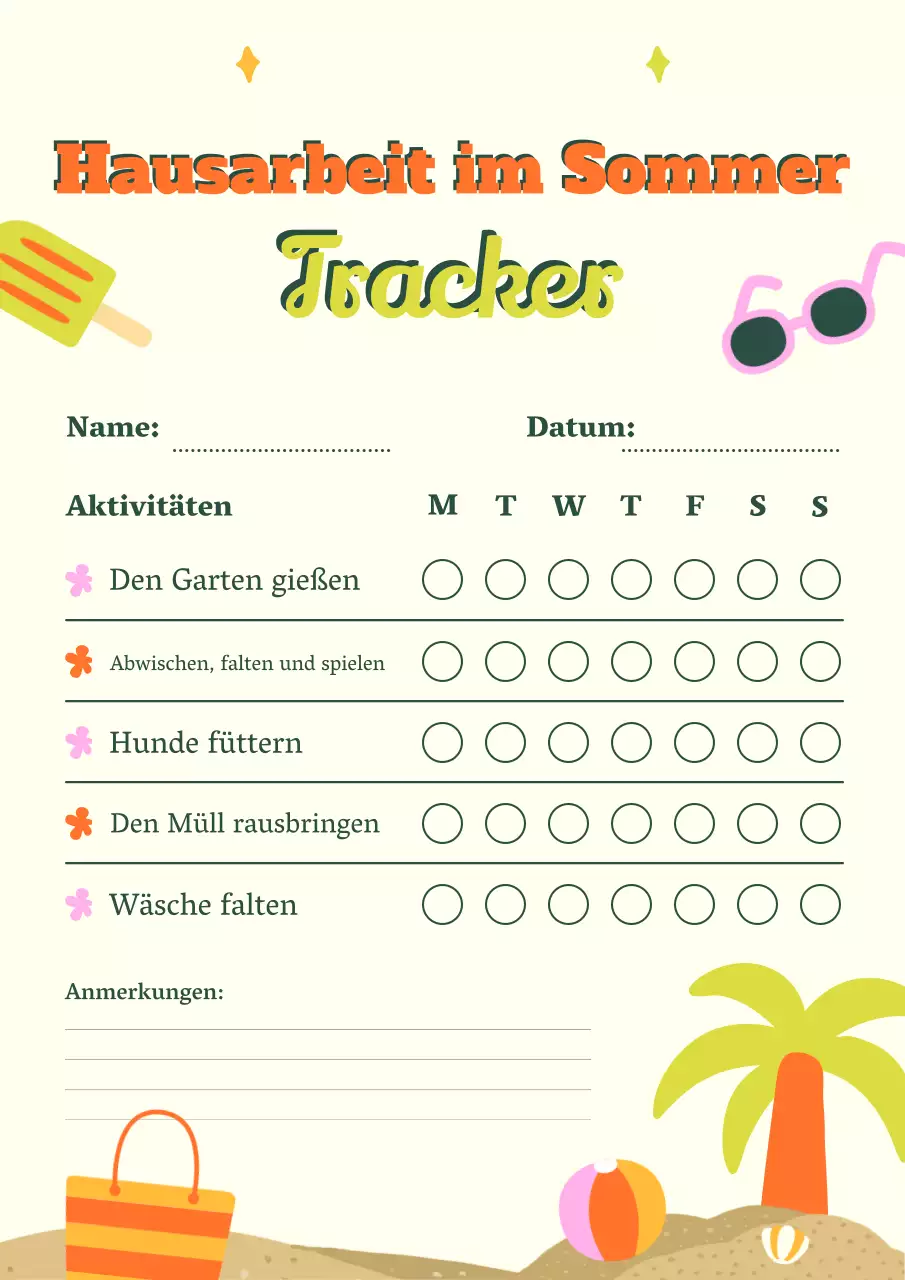 Orangefarbener verspielter Aufgabenplaner Poster