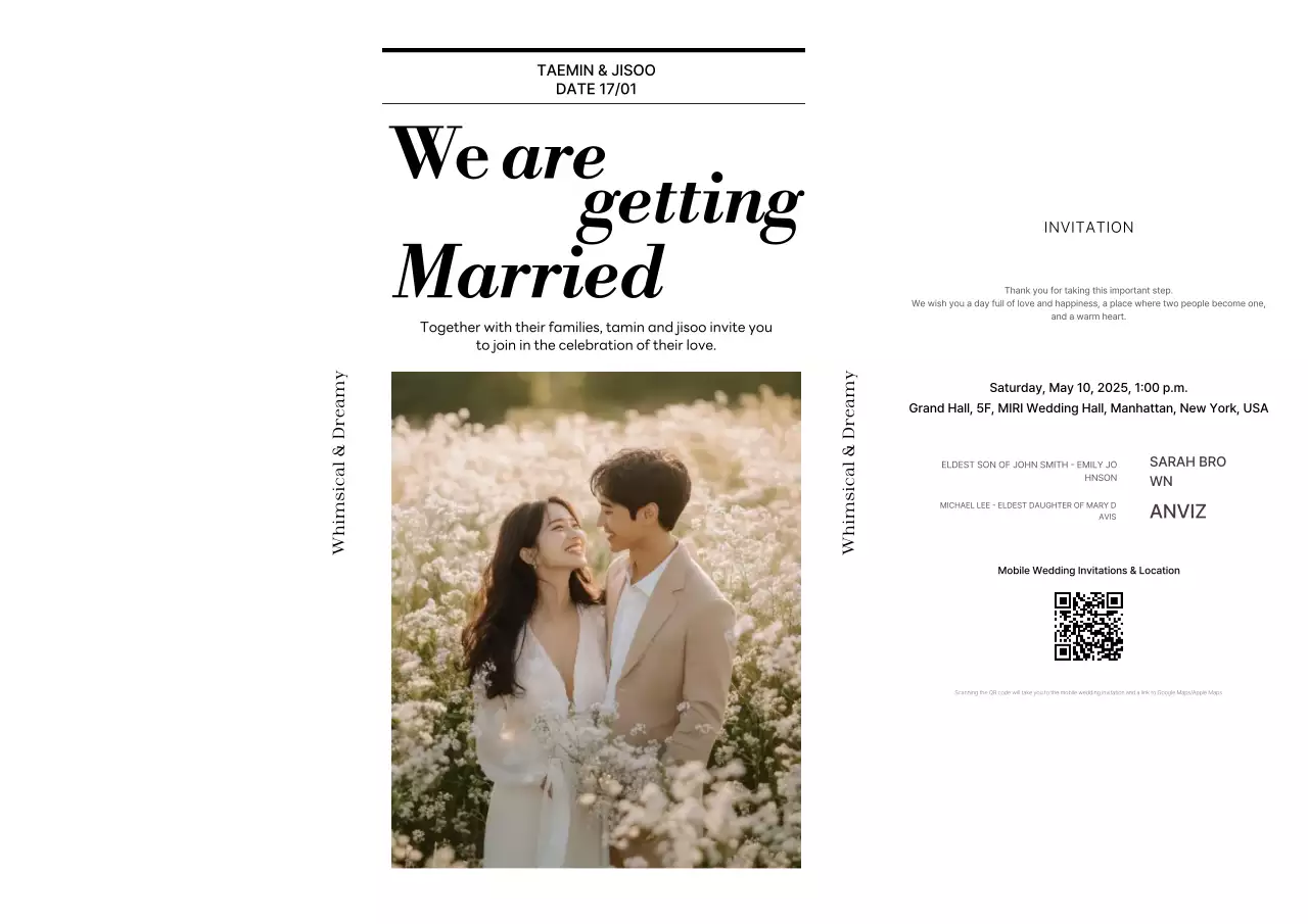 White elegant wedding invitation