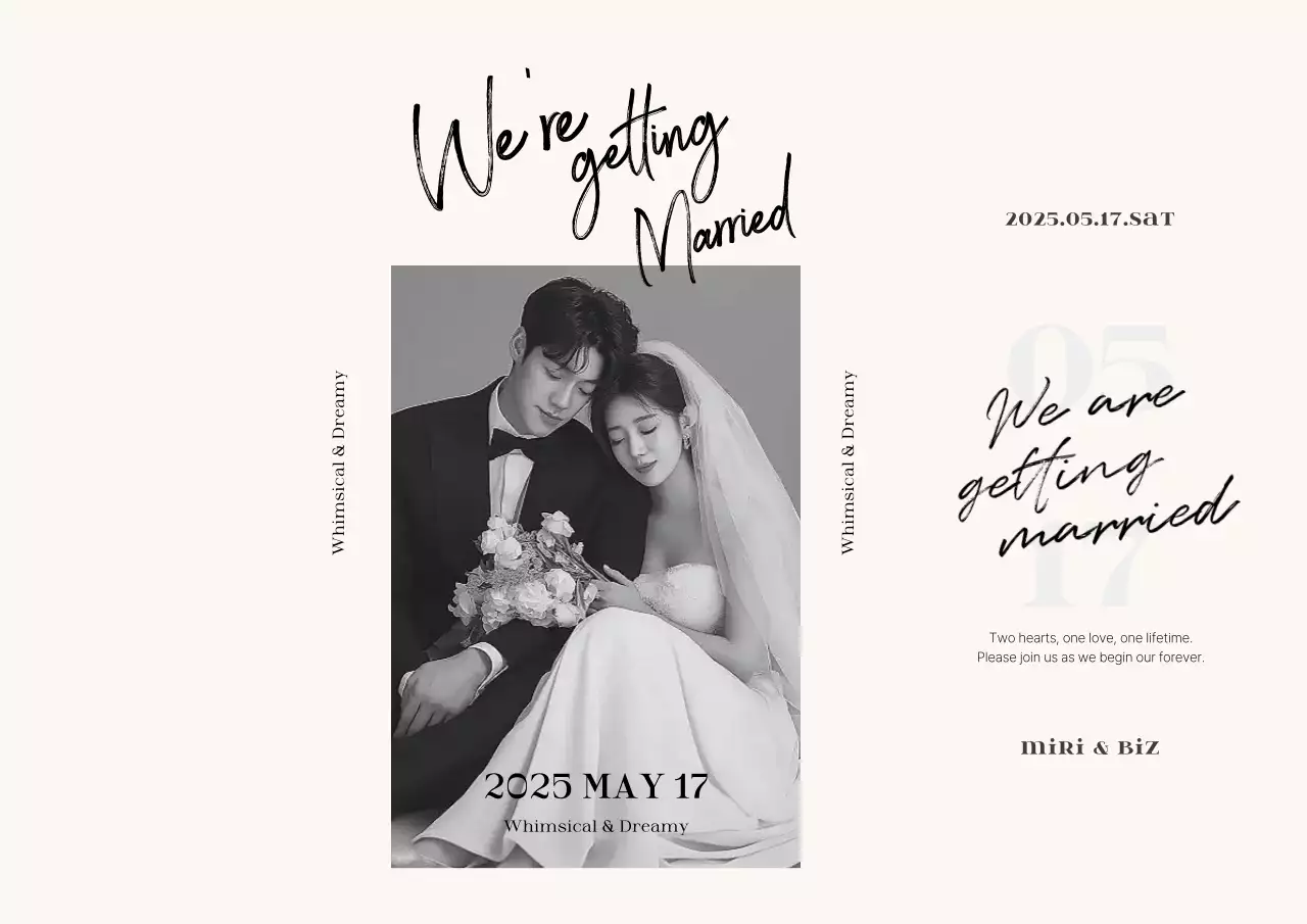 Black and White Elegant Wedding Invitation