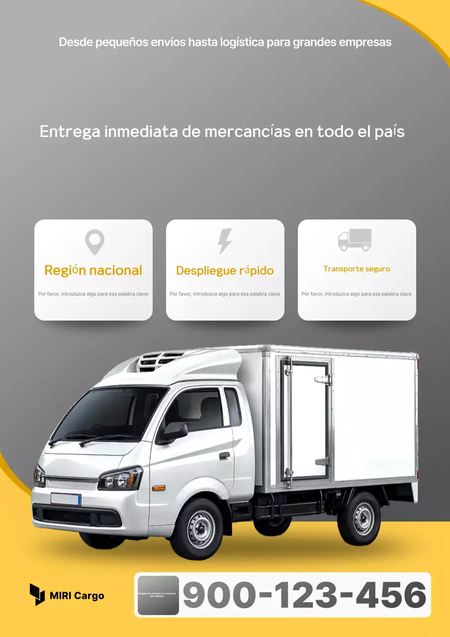 Publicidad de coches logísticos modernos de color gris