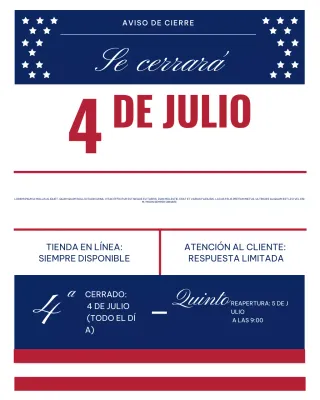 Publicación tradicional azul para anunciar festividades