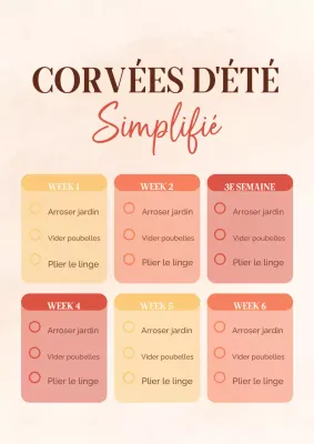 Planificateur de tâches d'été floral