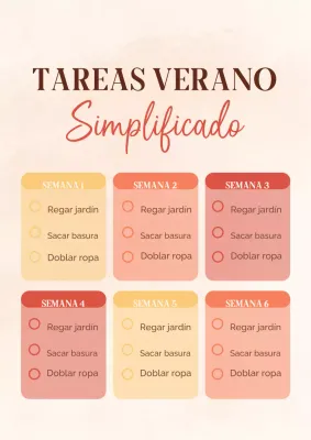 Planificador de tareas florales de verano