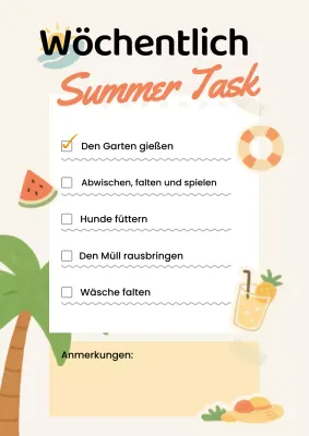 Beiges tropisches Aufgabenplaner-Poster