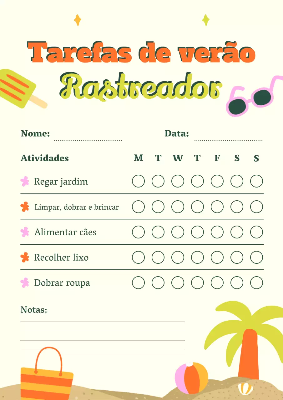 Pôster de planejador de tarefas lúdicas laranja