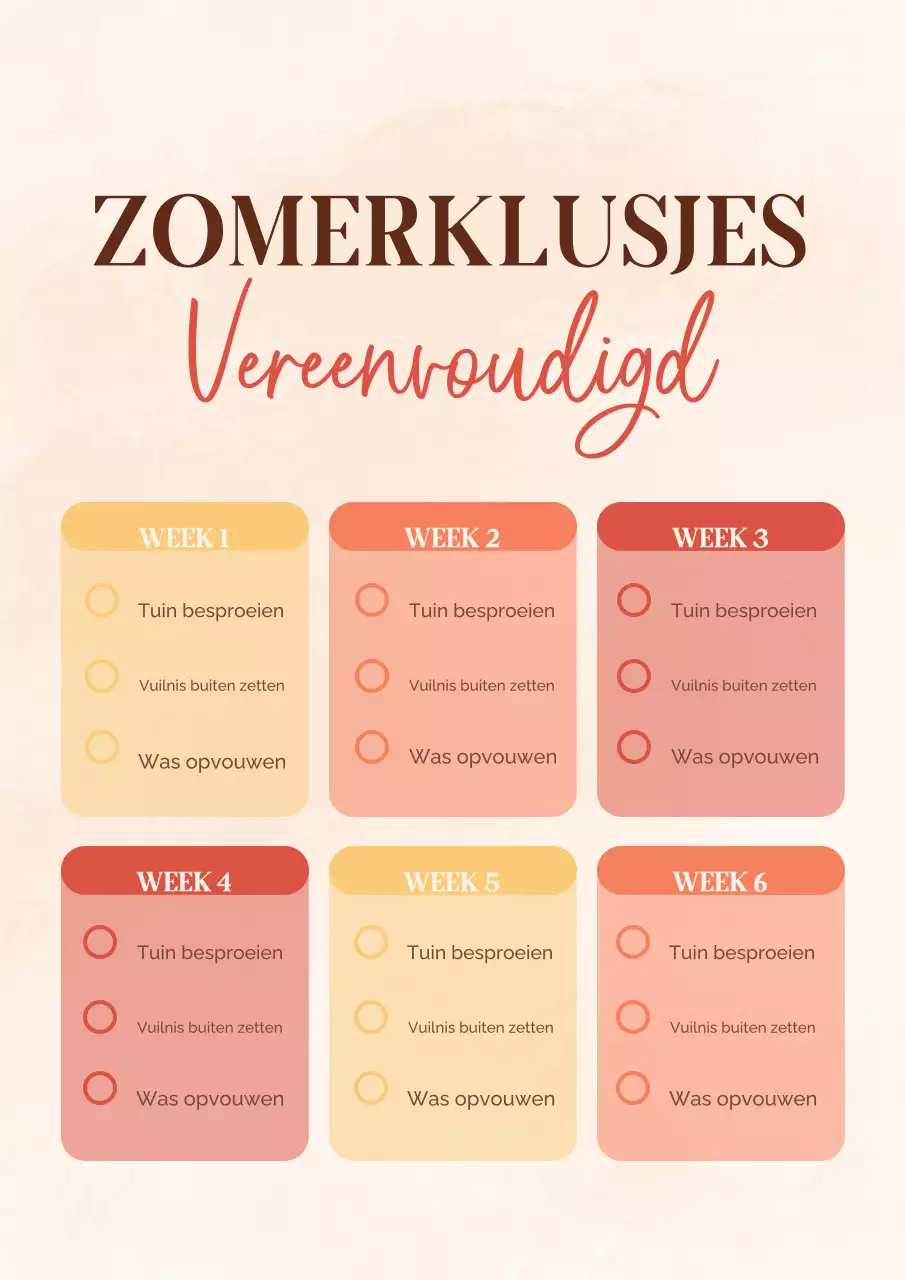 Bloemen zomer klusjes planner