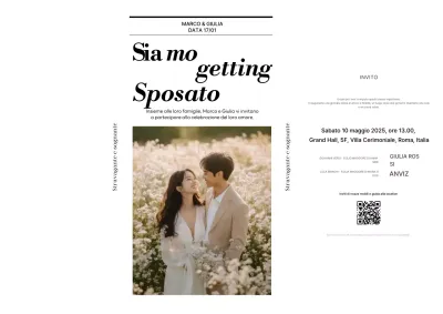 Invito di nozze elegante e bianco