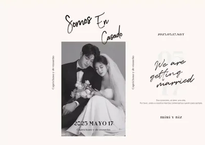 Invitación de boda elegante en blanco y negro