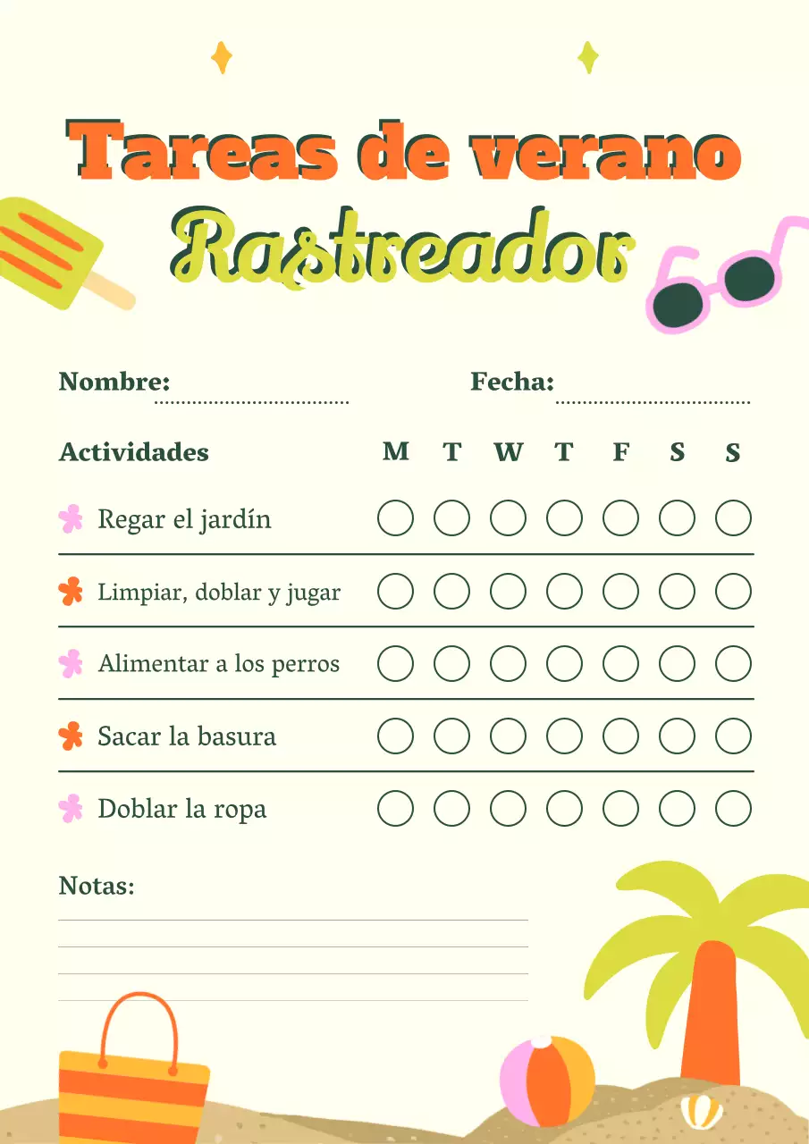 Póster naranja divertido para planificar tareas