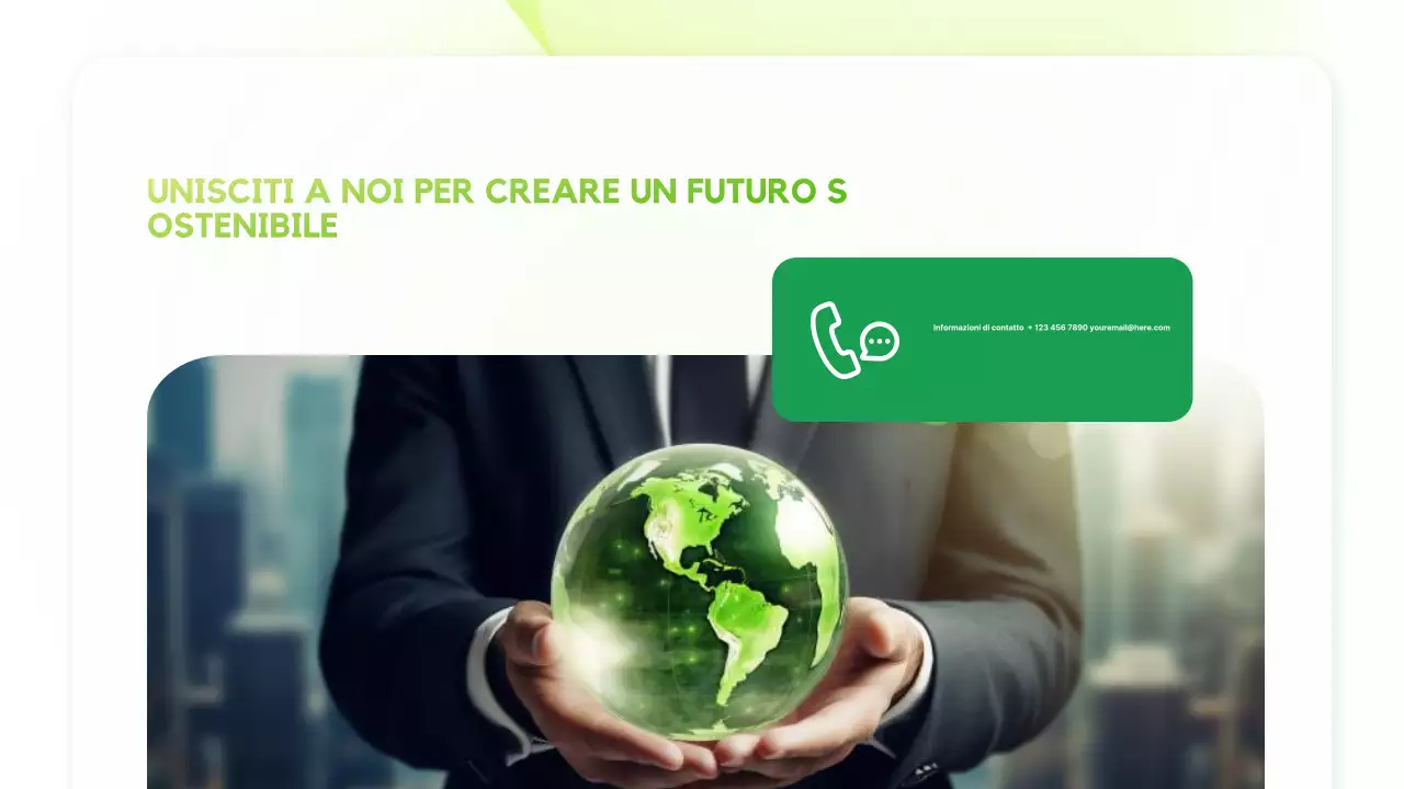 Presentazione dell'annuncio sulla sostenibilità moderna e verde