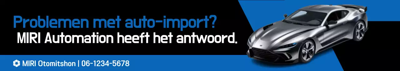 Blauwe moderne auto-advertentie