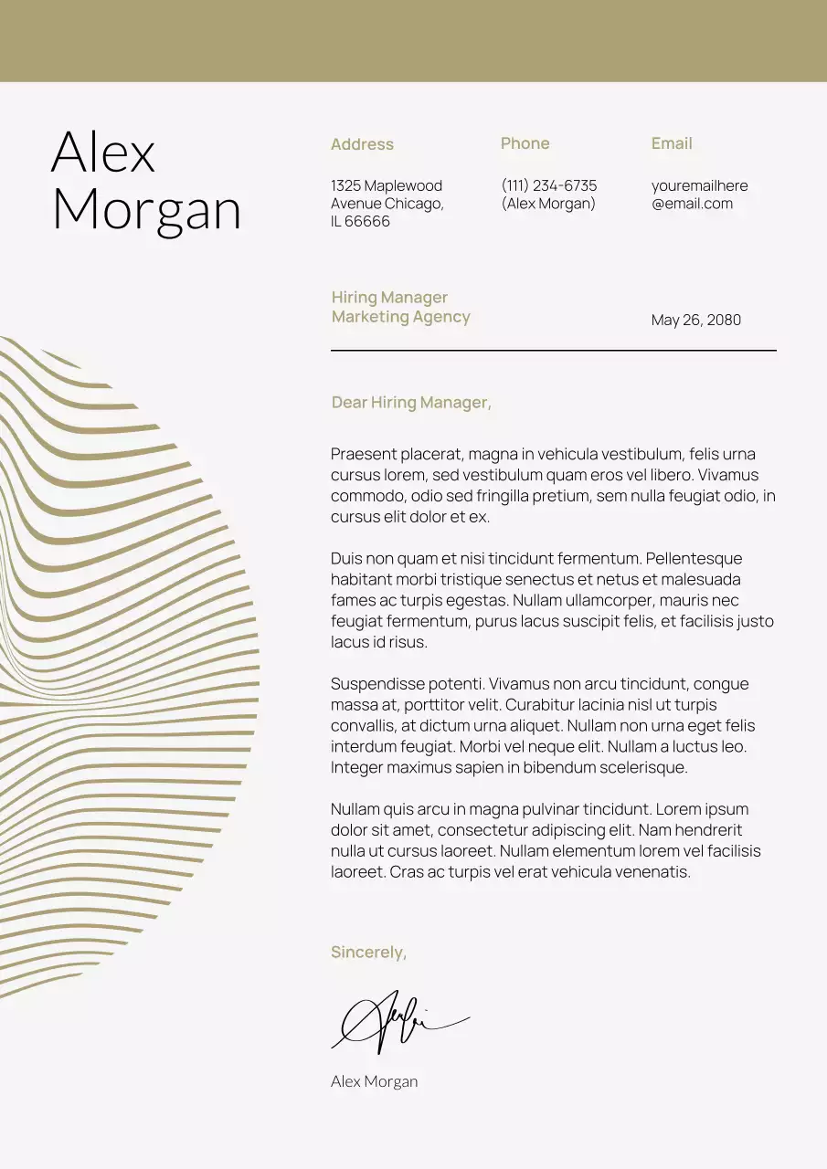 Beige and Khaki Minimalist Job Cover Letter Poster