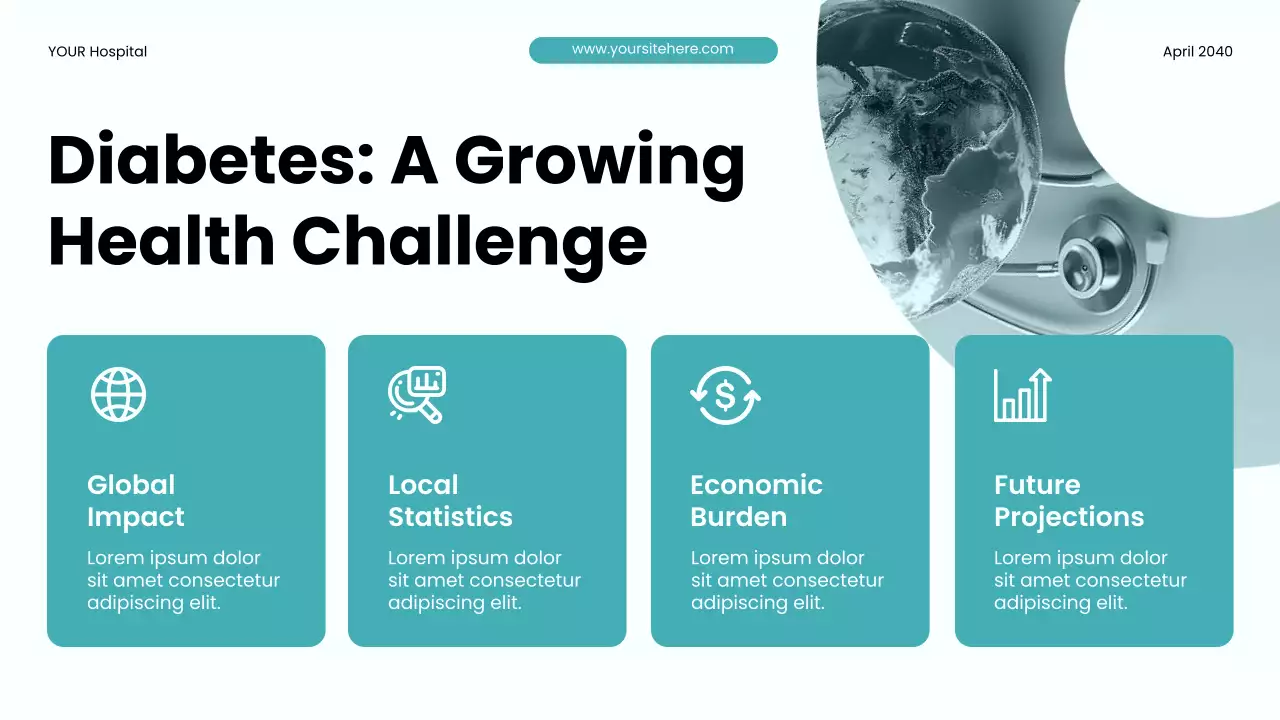 Teal Modern Health Diabetes Awareness Presentation