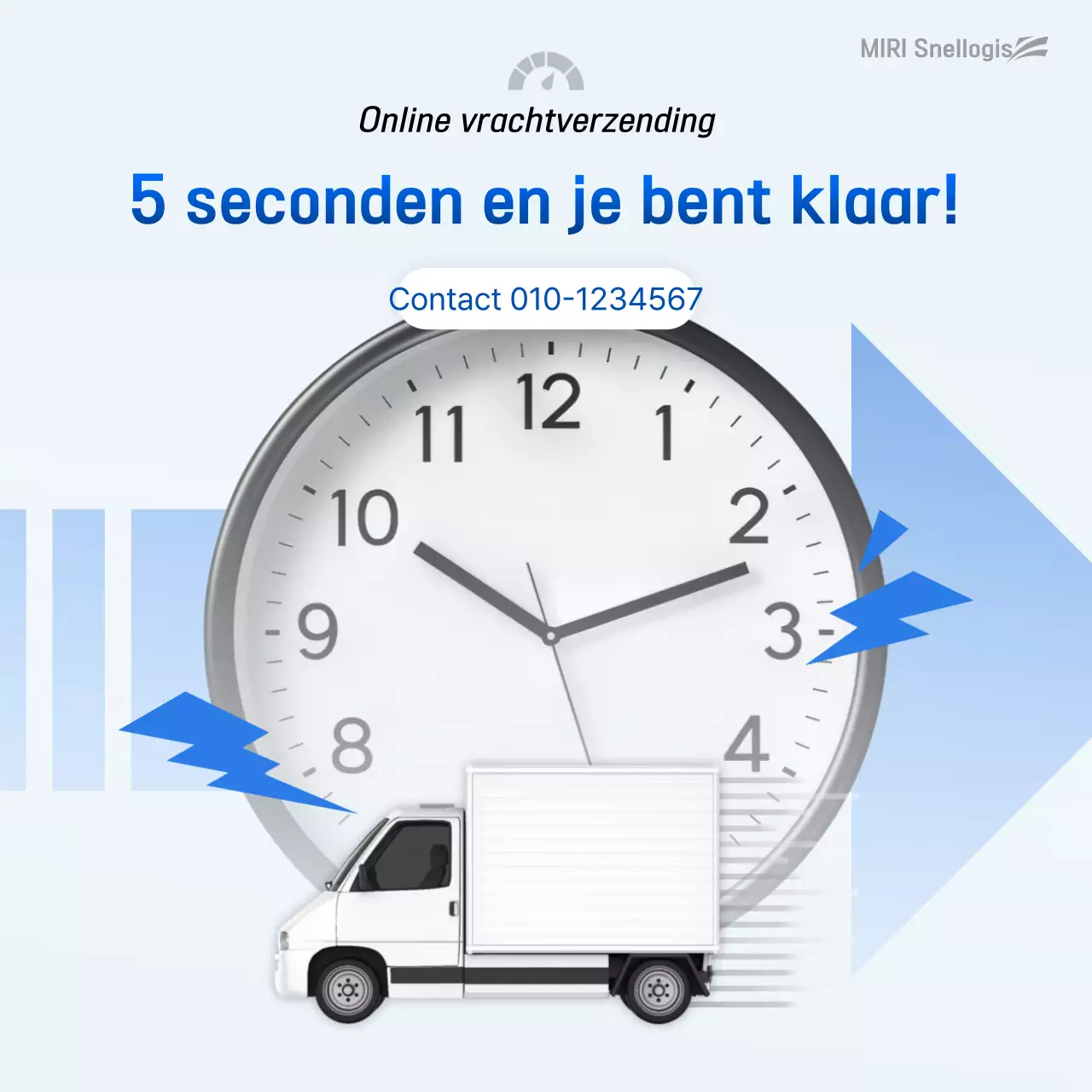 Hemelsblauwe moderne logistieke advertentie