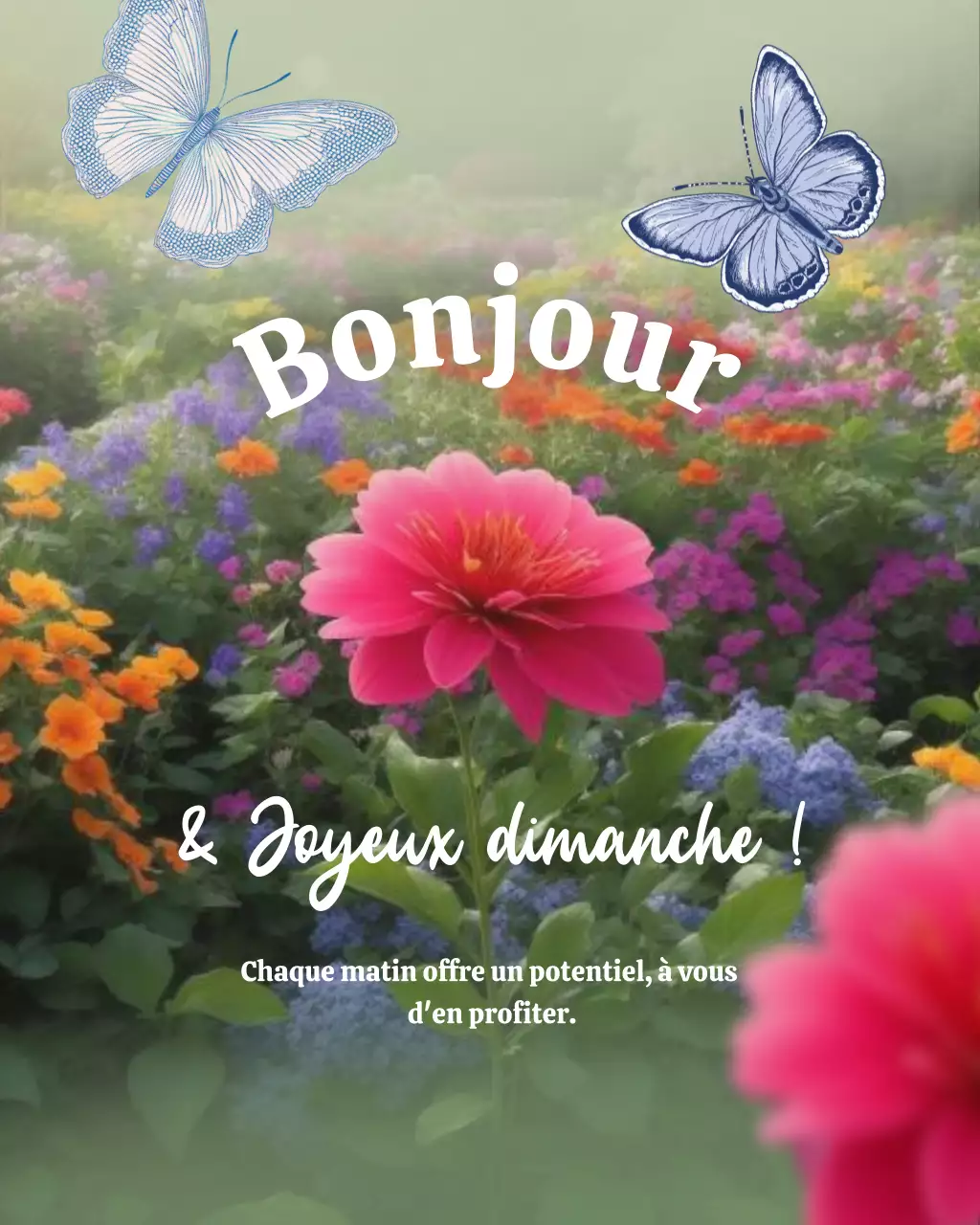 Carte de vœux matinale florale colorée : publication Instagram