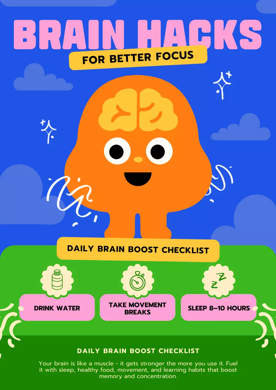 Colourful Modern Boosting Brain Power Poster