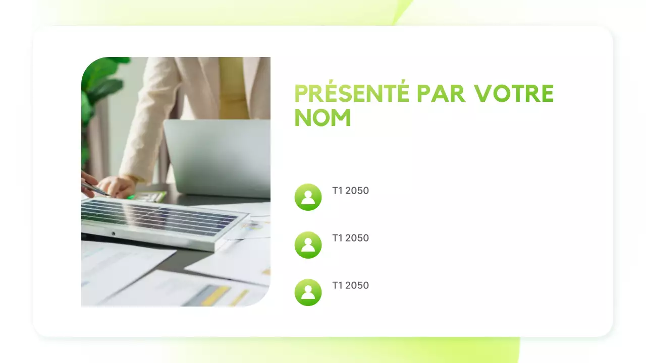 Présentation de l'annonce sur la durabilité verte et moderne