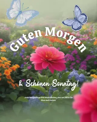 Farbenfrohe, florale Morgengrußkarte auf Instagram