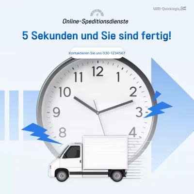 Himmelblaue moderne Logistikwerbung